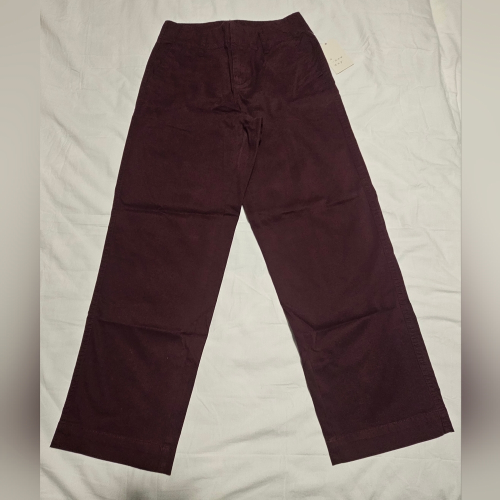 A New Day Burgundy Trousers Relaxed Fit Straight-Leg